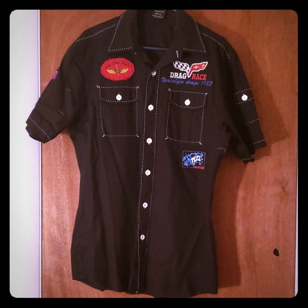 Mens button up short sleeve